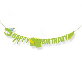 Dinosaur Themed HAPPY BIRTHDAY Banner, Watercolor Dinosaur Birthday Party Decorations for Boys Kids Dino Theme Birthday Party Supplies T-Rex Hanging Wall Decor