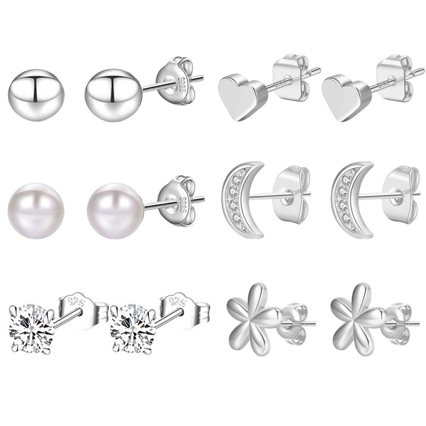 Sterling Silver Stud Earrings For Women Hypoallergenic Earrings Studs Small