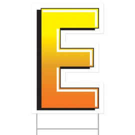 Beistle Letter E Yard Sign with Metal Stakes