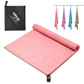 HiiPeak Microfibre Towel Compact Camping Beach Towel - Quick Dry Lightweight Absorbent Sports Gym Towel Swimming Hiking Drying Towel for Men,Women (Pink, 180 * 90 cm)