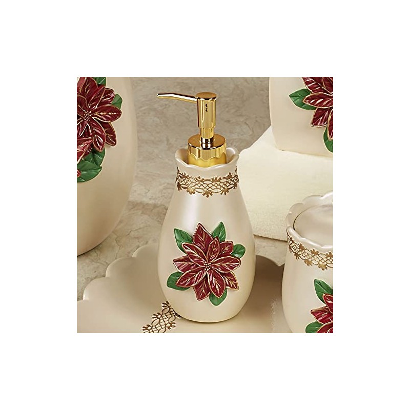 Poinsettia Grace Lotion Soap Dispenser Light Cream Light Cream Lotion