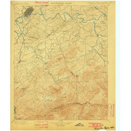 YellowMaps Knoxville TN topo map, 1:125000 Scale, 30 X 30 Minute, Historical, 1901, 19.9 x 16.8 in - Polypropylene