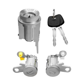 Ignition Switch Lock Key and Front Door Lock Cylinder Set Compatible with Toyota Tacoma 1995-2004 Replace 69005-35840 6905135070 6905735070