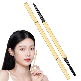 Lapiz de Cejas, Delineador de Cejas Cosmético, Lápiz para Cejas de Maquillaje de Doble Cabeza Duradero sin Manchas para Cejas Definidas con Precisión 