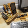 Wooden Phone Docking Station - Nightstand Organizer for Men -