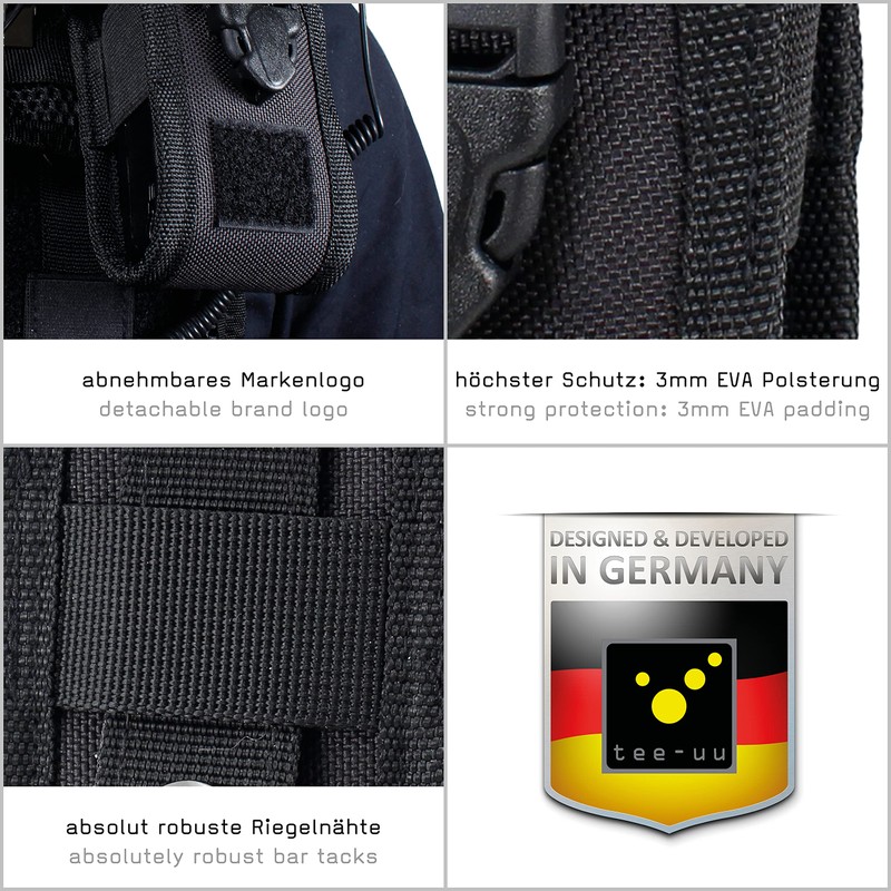 tee-uu COM TAC Digital Radio Holster Black | Padded Device