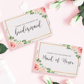 Bridesmaid Thank You Box Set {6 Pack} 1 Maid of Honor Thank You Box and 5 Bridesmaid Thank You Boxes I Thank You For Being My Bridesmaid | Bridesmaid Box for Bridesmaid Gifts | Floral Style