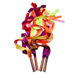JBBERTH 1M Colorful Dancer Ribbons Ribbon Dancer Wand Rhythm Ribbon Dance Rainbow Ribbon Set for Kids- Set of 4.