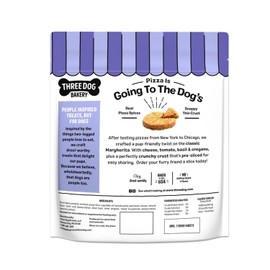 Three Dog Bakery® Pupinos Pizza™ MARGrrrita Dog Treats – Crunchy Pizza-Shaped Dog Biscuits – Made with Real Cheese & Pizza Spices – Baked in The USA – 16 oz Bag