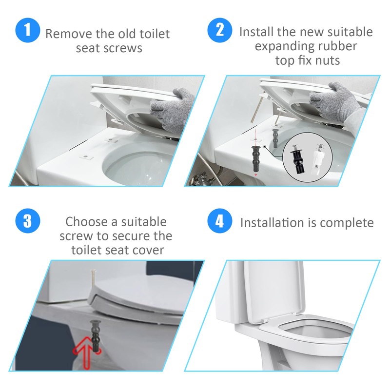 Universal Stainless Steel Toilet Seat Hinge Bolt Screws 18 Pack