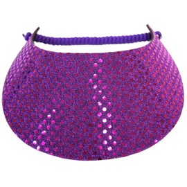 Coil Foam Visor Purple Sequin Red Hat Ladies