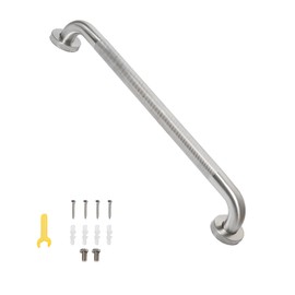 32 Inch Shower Grab Bar, Bathroom Grab Bar Handle with Anti-Slip Knurled Grip, Stainless Steel Bath Balance Bar, 1.25" Diameter Bath Safety Bar Support for Seniors Elderly Pregnant, Brushed Nickel