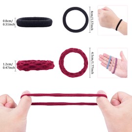 Women's Hair Bobbles, Pack of 80 Cotton Hair Bobbles, Elastic Hair Bands, Seamless, Multicoloured and Black, Ponytail Holders for Women and Girls
