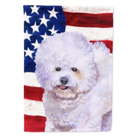 Caroline's Treasures BB9648CHF Bichon Frise Patriotic Decorative Canvas Outdoor Flag, House Size, Multicolor