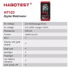 HABOTEST HT123 Digital Multimeter Smart Voltmeter Ohmmeter AC DC Meter
