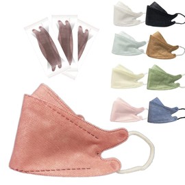 Feather Store Large Size Willow Leaf Shaped Mask, Wide Willow Leaf Shape, 3D Mask, 3 Tiers, Diamond Shape, Korean Mask Shape, 0.2 inch (4 mm) Soft Round Cord, Large, 3D Mask, Stylish, Adult, Large Size, 9.4 inches (24 cm), Individually Wrapped (WIDE-KF W