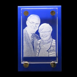 Crystal Plaque Portraits Customized Laser Engraving Family Photo, Christmas Photo, Baby Shower, Wedding, Sweet 15, Birthday, Anniversary, Memory, Sports