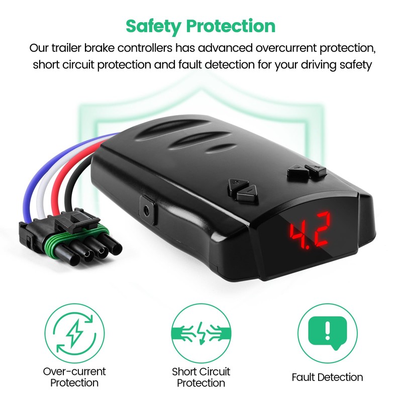 briidea Proportional Trailer Brake Controller, Digital Electric Brake Control for