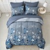 Anibedding Blue Comforter Set California King Size 7 Piece Navy