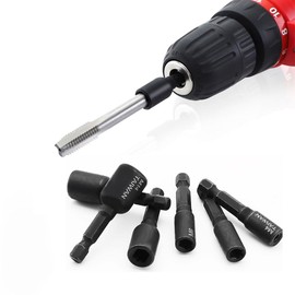 Tap Socket Screw Tap Socket 7 Socket Adapter Hex Shank Socket Adapter 1/4 50mm Hex Shank M4/M5/M6/M8/M10/M12/M14 Alloy Steel Air Driver Socket DIY Mold Making Auto Repair Sleeve Accessory