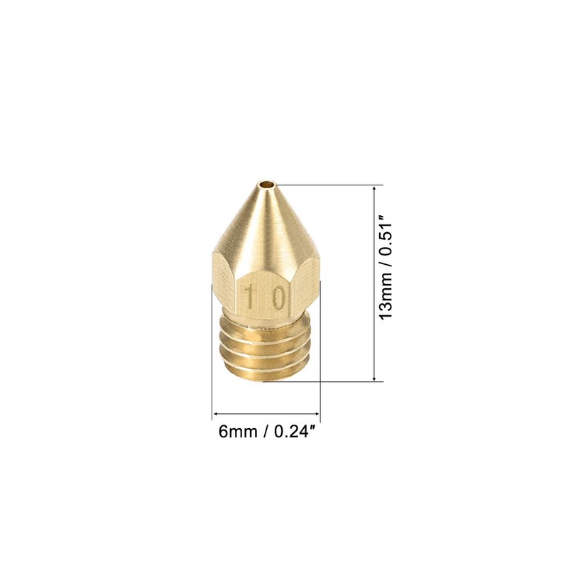 uxcell 5pcs 3D Printer Nozzle,Brass Nozzle 1mm,Extruder Print Head for
