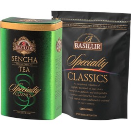 Basilur Sencha Green -Tin Caddy - 100g Loose Leaf Ceylon Green Tea