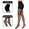 Citystl 2 Pairs Women's Sheer Black Tights-Control Top Pantyhose with