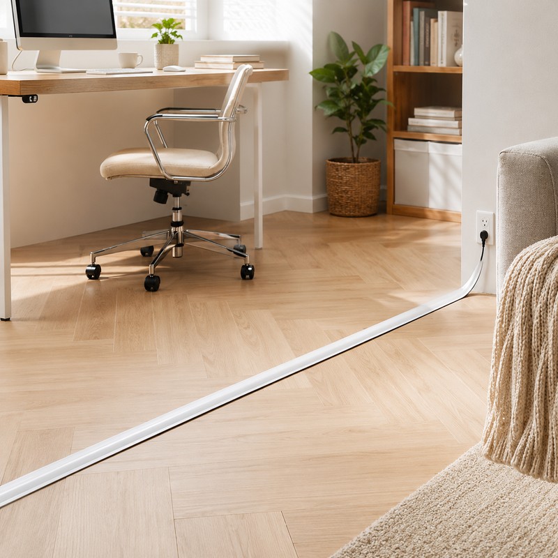 PVC Floor Cable Cover for Cord Management – Flexible Cord