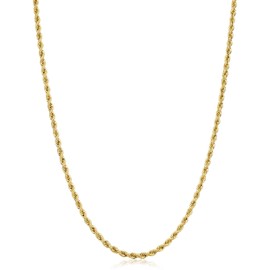 Kooljewelry Solid 14k Yellow Gold Filled Rope Chain Necklace (2.1 mm, 16 inch)