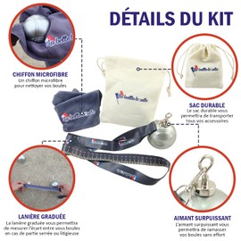 Magnetic Boccia Ballcatcher Set with Microfibre Cloth - Accessories for Lovers and Competition - Neodymium Magnet Petanque Ultra Strong Indoor and Outdoor