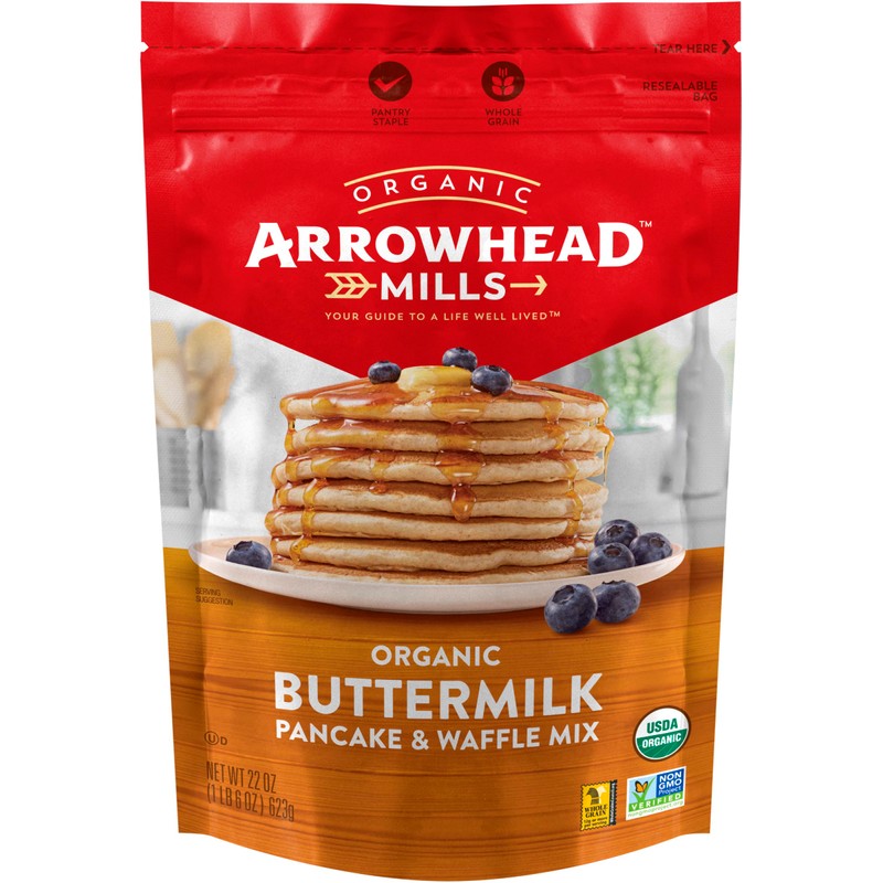 Arrowhead Mills Buttermilk Pancake and Waffle Mix, 22 oz (Pack