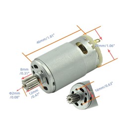CHANCS RS390 Electric Motor DC 12V 18000RPM 12 Gear Teeth Motor for Toy Car Accessories Tricycle Motorcycle Pushchair with Replacement RS-380 Pack of 2