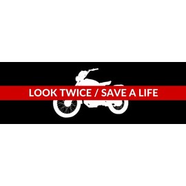 Vegamax Look Twice Save a Life Motorcycle Waterproof Vinyl Bumper Sticker for Cars Trucks Laptop