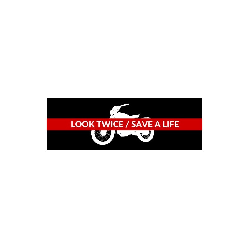 Vegamax Look Twice Save a Life Motorcycle Waterproof Vinyl Bumper