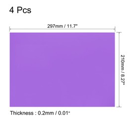 sourcing map 4Pcs A4 Gel Light Lighting Filter Overlay Transparent Color Correction Plastic Vinyl PVC Sheets Photography Television Purple,0.2mm