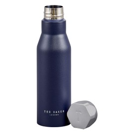 Ted Baker TED586 Navy Water Bottle, 18/8 Stainless Steel, 425 milliliters