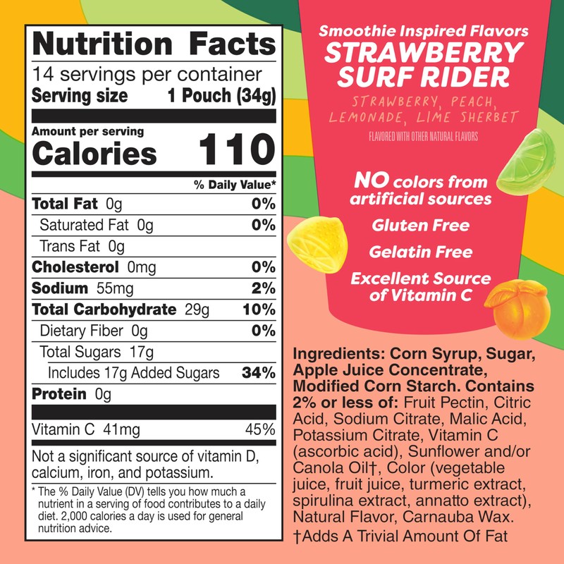 Jamba Fruit Flavored Snacks, Strawberry Surf Rider, Smoothie Inspired Flavors,
