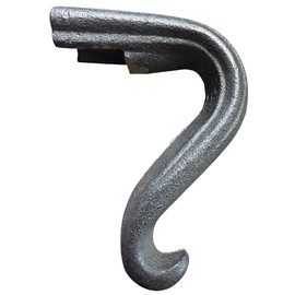 Cast Iron Lamb's Tongue Rail End Cap, Textured Gray, 1-3/4 Inch Width, for a 1inch Fitting. Decorative Handrail Terminal.