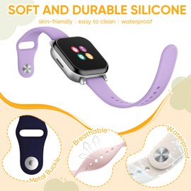 4 Pack Waterproof Silicone Gizmo Watch Band for kids Compatible for Gizmo Watch 3 2 1/ Gabb Watch 3 2 1/ SyncUP/Cosmo JrTrack Watch, Adjustable Sport Bands Replacement Small Size for Boys Girls