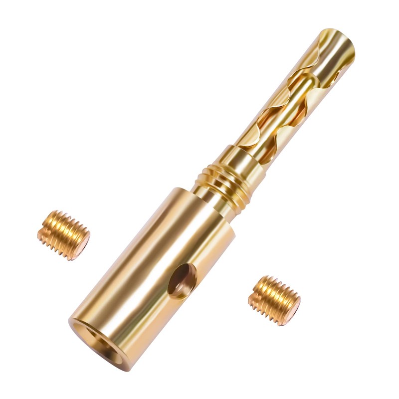 Cleqee 8pcs 24K Gold Plated Banana Plug Screw-in Solderless Terminal