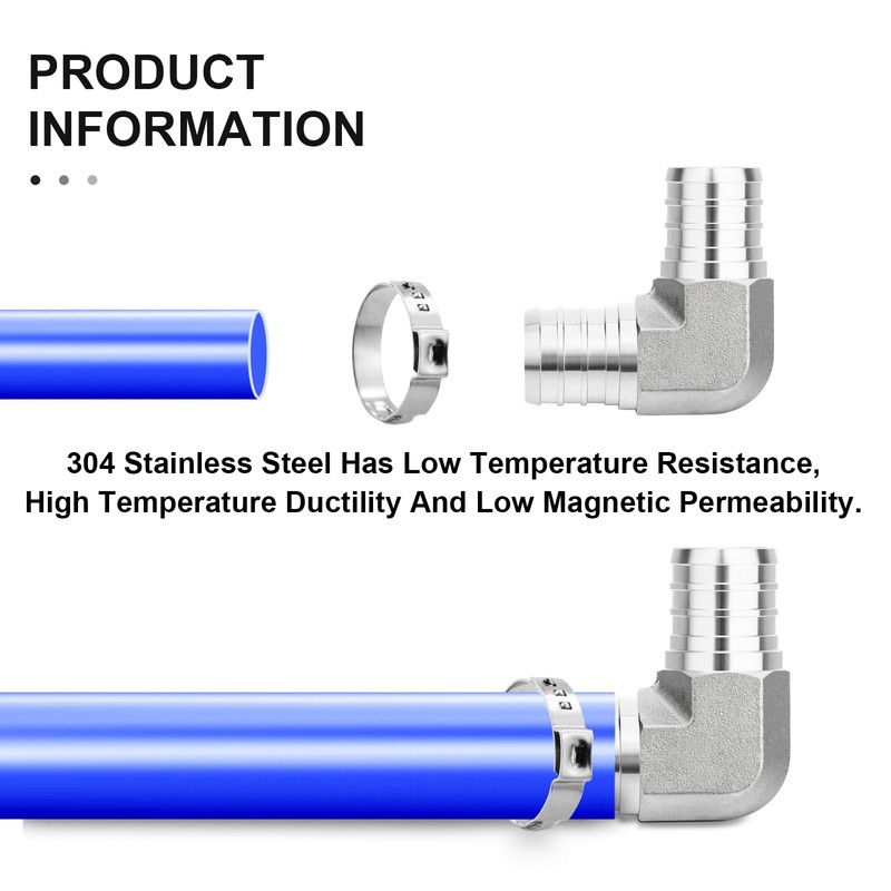 TAISHER 1PCS 304 Stainless Steel 90 Degree Elbow Pex Fittings,