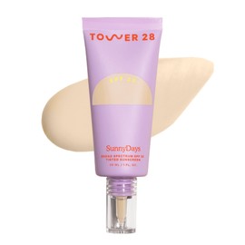 Tower 28 SunnyDays SPF 30 Tinted Sunscreen, 10 LARCHMONT | 2-in-1 Foundation with Mineral Sunscreen Broad Spectrum UVA/UVB Protection | Light-Medium Buildable Coverage, Natural Finish | 1 Fl Oz