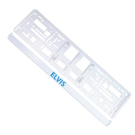 TAPORT® BLUE ELVIS TXT WHITE CAR REGISTRATION HOLDER FOR ANY CAR , VAN , TRUCK , TRAILER