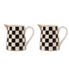 Porlien Checker Porcelain Creamer Pitcher Set of 2, Ceramic Milk