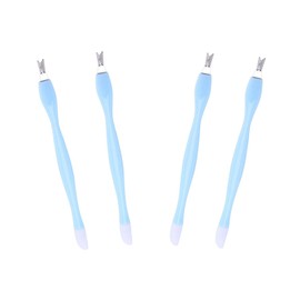 4 Pcs Cuticle Trimmer Pusher Remover, Rubber Tip Gentle on Nail Bed, Stainless Steel Cuticle Remover, Manicure Tool for Fingernails