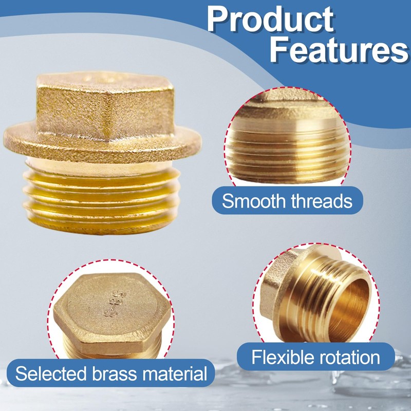 SI SEN 4 x brass plugs, 1/2 inch male thread