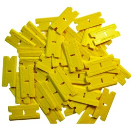 Mini Scraper 1 Pack (100pcs) 2X-Plus Double Edged Plastic Razor Blades with a Thicker and Thinner Edges