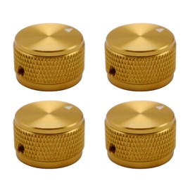 XIYANGJUAN 4pcs Solid Guitar Knobs Gold Aluminium CNC Made Potentiometer Knobs Universal Metal Pot Speed Control Volume Tone Knobs (Gold)