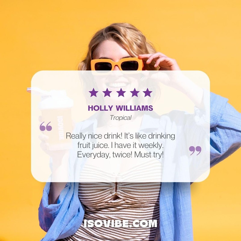 Isovibe Clear Whey Protein Powder Tropical (20 Servings) Refreshing Protein