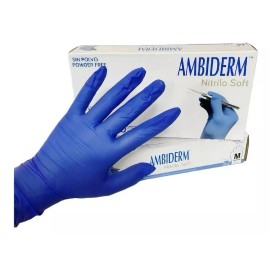 Ambiderm Guantes descartables antideslizantes Ambiderm Soft color violeta talle M de nitrilo x 100 unidades